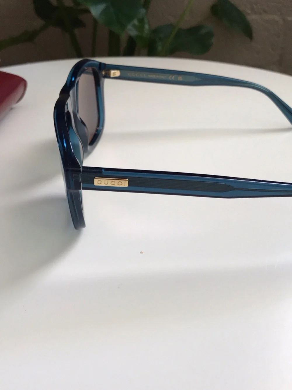 Gucci Blue Transparent Frame Sunglasses